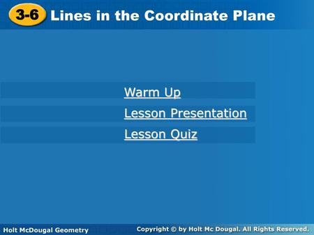 Lines in the Coordinate Plane