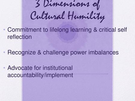 3 Dimensions of Cultural Humility