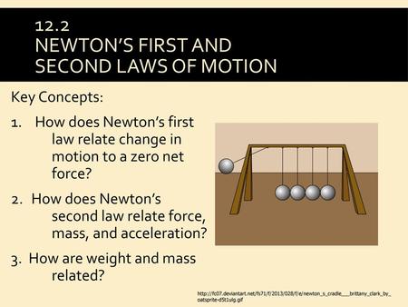 12.2 Newton’s First and Second Laws of Motion