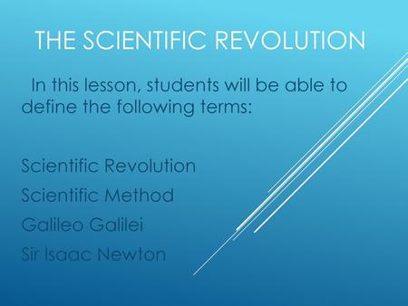 The Scientific Revolution