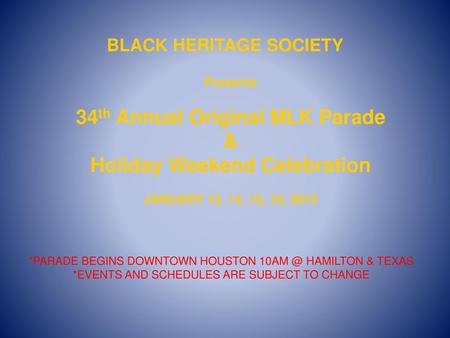 BLACK HERITAGE SOCIETY