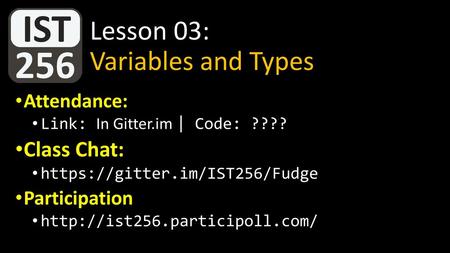 Lesson 03: Variables and Types