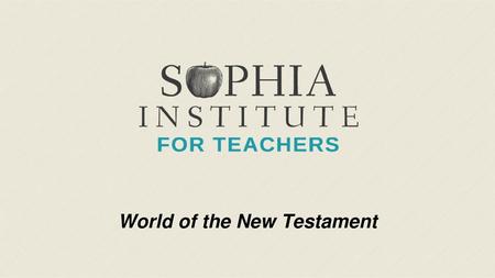 World of the New Testament