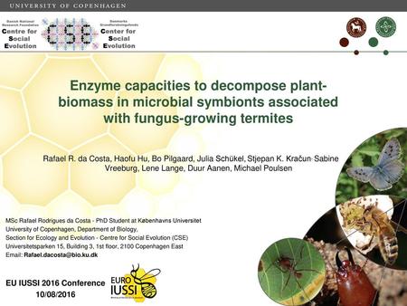 Enzyme capacities to decompose plant-biomass in microbial symbionts associated with fungus-growing termites Rafael R. da Costa, Haofu Hu, Bo Pilgaard,