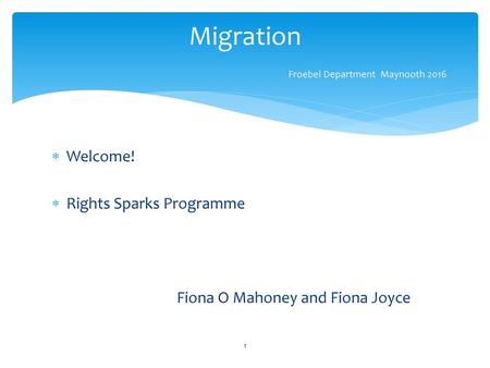 Migration Froebel Department Maynooth 2016