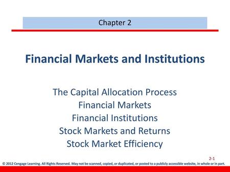 Financial Markets and Institutions