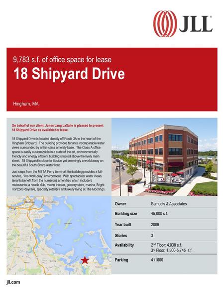 18 Shipyard Drive 9,783 s.f. of office space for lease Hingham, MA