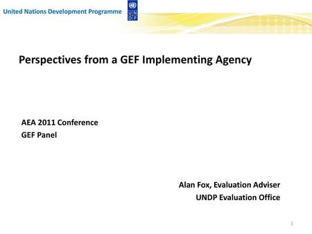 Perspectives from a GEF Implementing Agency