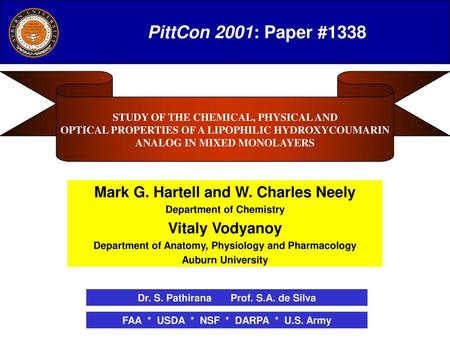 PittCon 2001: Paper #1338 Mark G. Hartell and W. Charles Neely