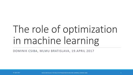 The role of optimization in machine learning