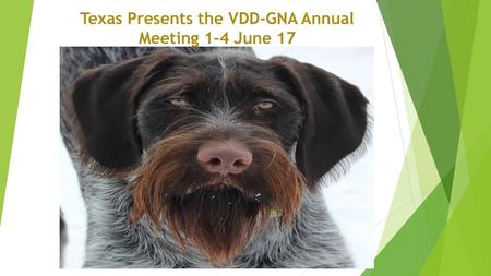 Texas Presents the VDD-GNA Annual Meeting 1-4 June 17