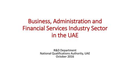 R&D Department National Qualifications Authority, UAE October 2016