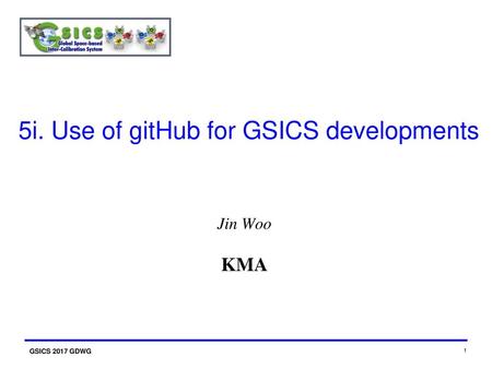 5i. Use of gitHub for GSICS developments