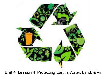 Unit 4  Lesson 4  Protecting Earth’s Water, Land, & Air