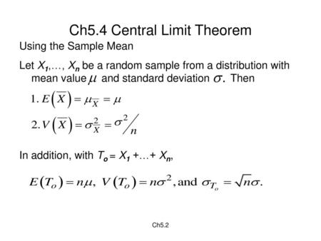 Ch5.4 Central Limit Theorem