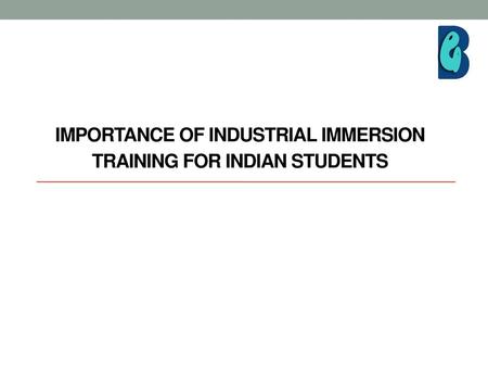 Importance of Industrial Immersion Training for Indian Students