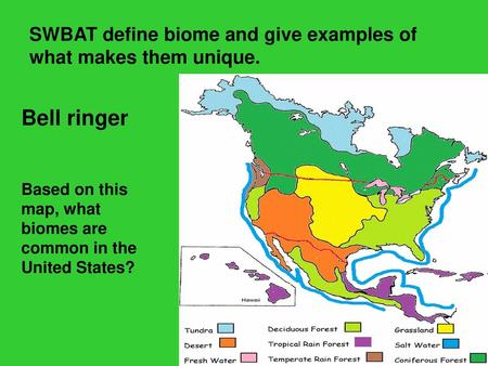 SWBAT define biome and give examples of what makes them unique.