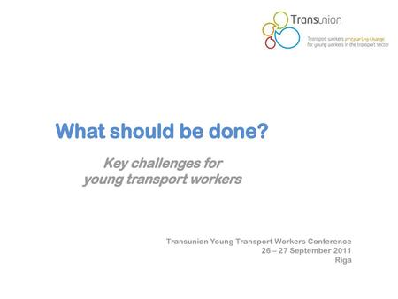 Key challenges for young transport workers