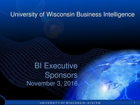 BI Executive Sponsors November 3, 2016