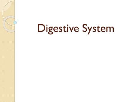 Digestive System.