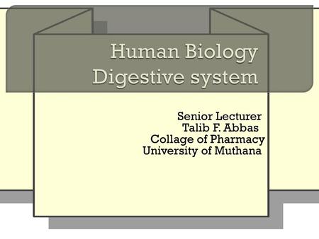 Human Biology Digestive system