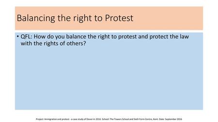 Balancing the right to Protest