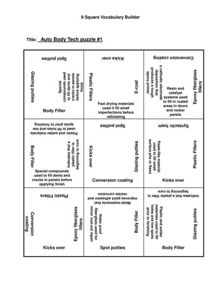 9 Square Vocabulary Builder