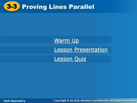 Proving Lines Parallel