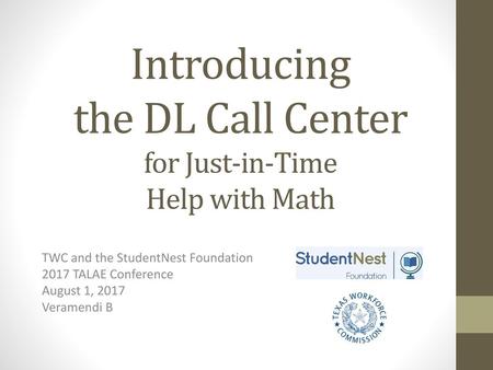 Introducing the DL Call Center for Just-in-Time Help with Math