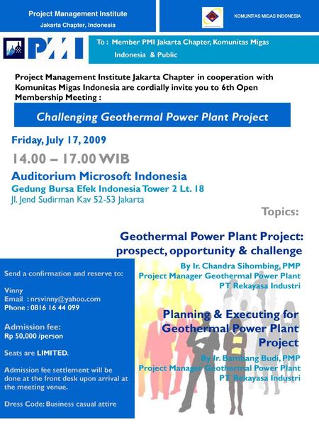 14.00 – WIB Challenging Geothermal Power Plant Project