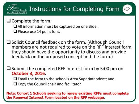 Instructions for Completing Form