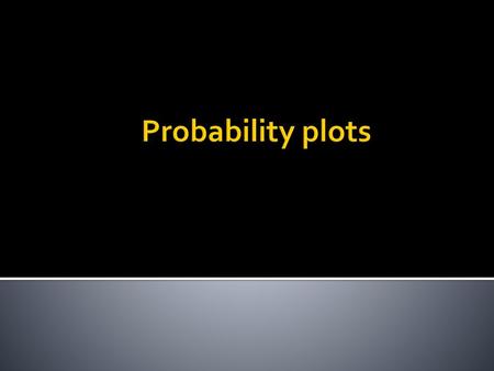 Probability plots.