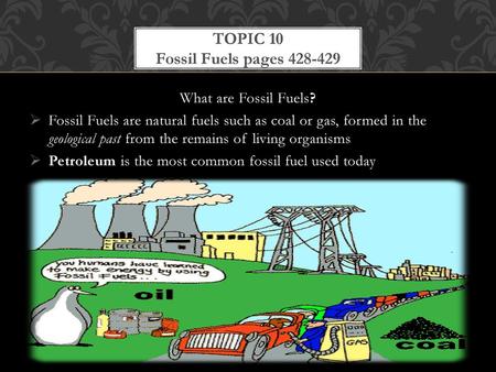 Topic 10 Fossil Fuels pages