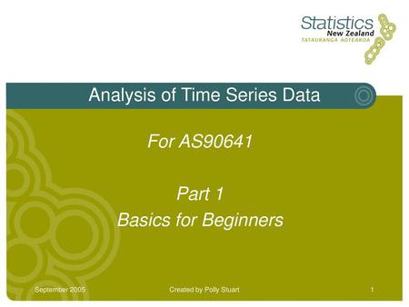 Analysis of Time Series Data