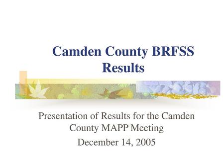 Camden County BRFSS Results