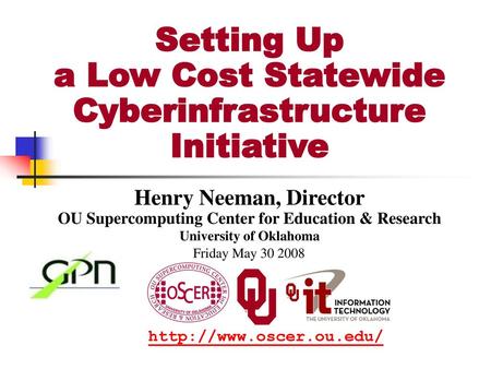 Setting Up a Low Cost Statewide Cyberinfrastructure Initiative