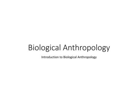 Biological Anthropology