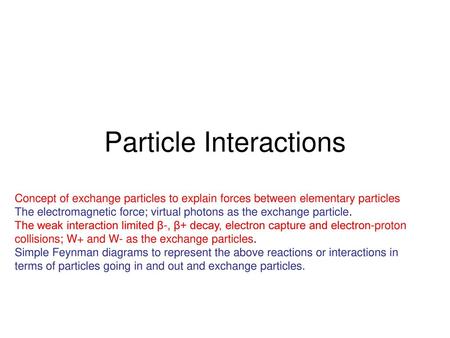 Particle Interactions