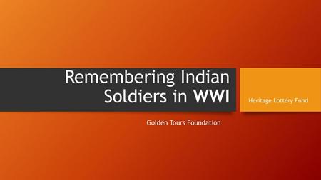 Remembering Indian Soldiers in WWI