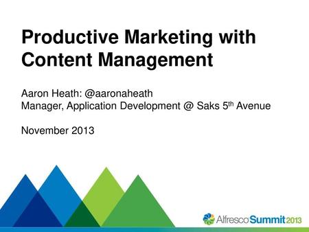 Productive Marketing with Content Management