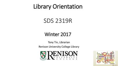 Library Orientation SDS 2319R Winter 2017