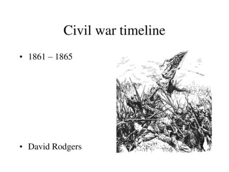 Civil war timeline 1861 – 1865 David Rodgers.