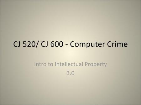 Intro to Intellectual Property 3.0