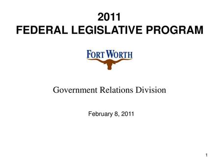 2011 FEDERAL LEGISLATIVE PROGRAM