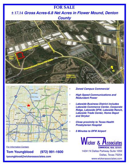 FOR SALE  ± Gross Acres-6.8 Net Acres in Flower Mound, Denton County