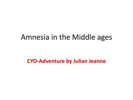 Amnesia in the Middle ages