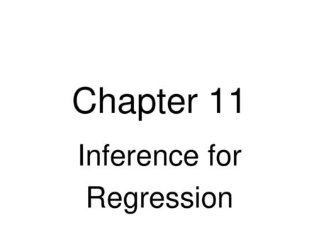 Inference for Regression