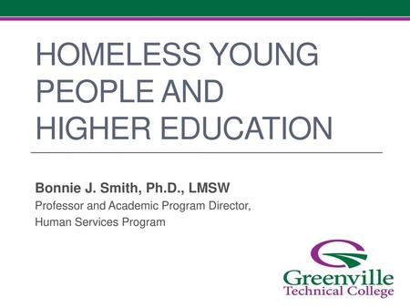 Homeless Young people and Higher Education