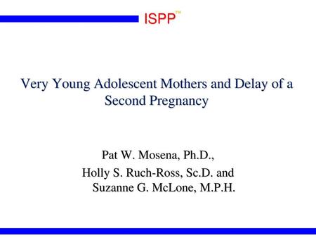 Very Young Adolescent Mothers and Delay of a Second Pregnancy