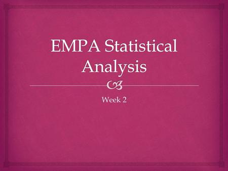 EMPA Statistical Analysis